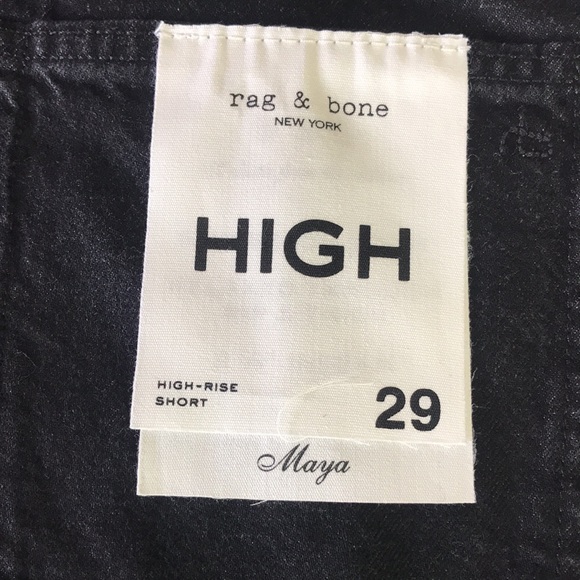Rag & Bone Maya High Rise Shorts in Black Denim Size 29 NWT - Picture 4 of 9